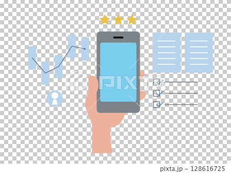 智慧型手機上股價上漲的影像 128616725