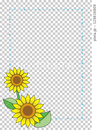 Light blue dot frame simple transparent PNG message card 128616809