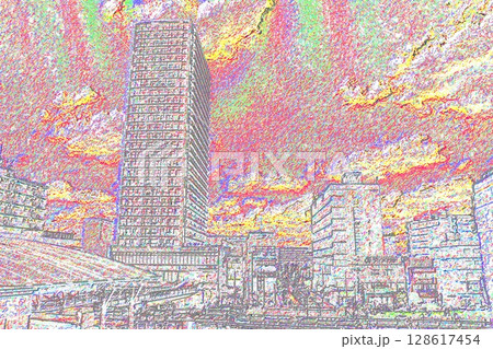 高層マンション＜加工＞ 128617454