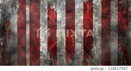Gritty Elegance: Abstract Banner with Dark Red and Grey Grunge Stripes, Urban Fusion: Dark Red and Grey Grunge Stripes for Abstract Banners-Ai-generated 128617567