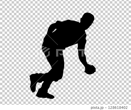 棒球防守角色輪廓插圖素材 128618402