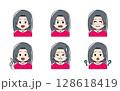 髪の長い女性の表情差分 128618419