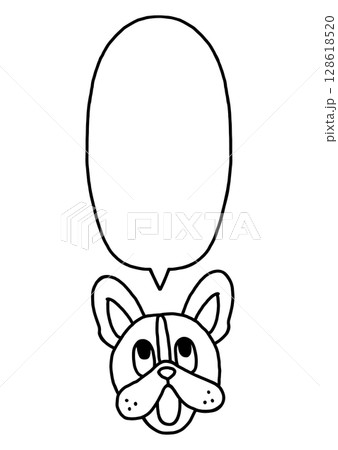 ゆかいな犬と吹き出し　線画 128618520