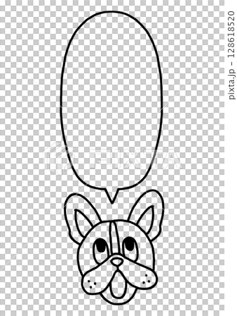 ゆかいな犬と吹き出し　線画 128618520
