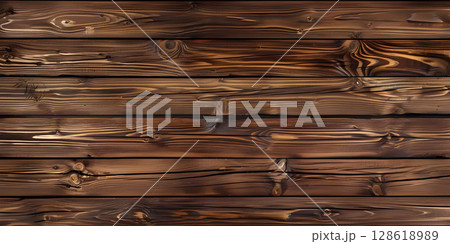 Wooden Elegance: Smooth Plank Background for a Polished Look, Natural Charm: Background with Smooth Wooden Planks for Warmth-Ai-generated 128618989