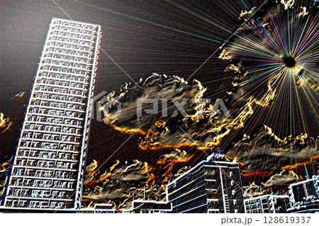 高層マンション＜加工＞ 128619337
