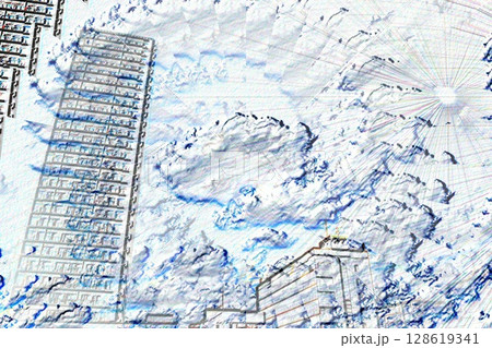 高層マンション＜加工＞ 128619341