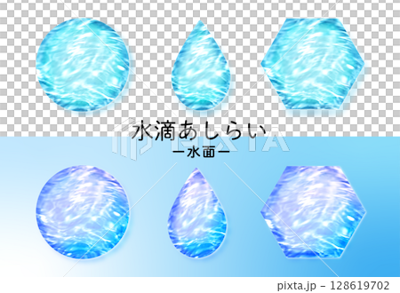 清涼保濕水滴及水面裝飾 清涼保濕水滴及水面裝飾 128619702