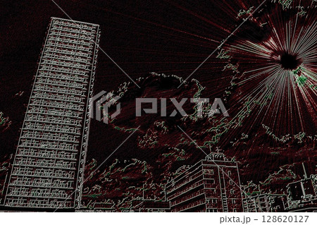 高層マンション 光 <加工> 高層マンション 光 <加工> 128620127