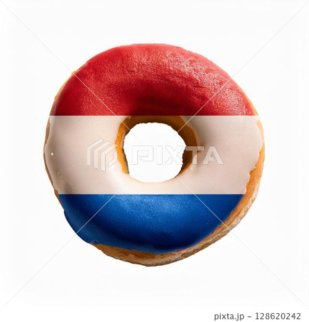 オランダ国旗の柄のドーナツ 128620242