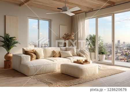 開放感のあるおしゃれなリビング 開放感のあるおしゃれなリビング 128620676