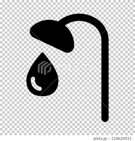 淋浴和水滴圖標 128620911