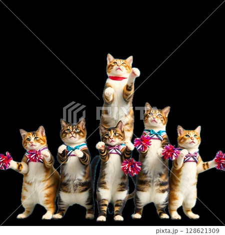 チアリーディングねこ チアリーディングねこ 128621309