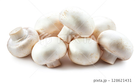 ホワイトマッシュルームと白い背景 128621431