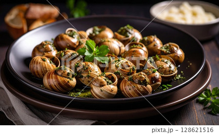 エスカルゴのガーリックバター焼き3 エスカルゴのガーリックバター焼き3 128621516