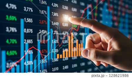 stock indexes in the virtual space 128621986