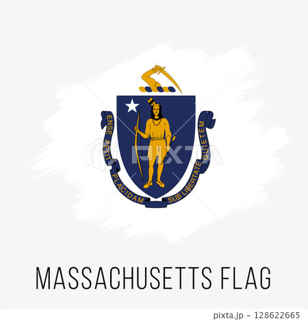 USA State Massachusetts Vector Flag Design Template. Massachusetts Flag for Independence Day. Grunge Massachusetts Flag USA State Massachusetts Vector Flag Design Template. Massachusetts Flag for Independence Day. Grunge Massachusetts Flag 128622665
