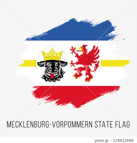 Germany State Mecklenburg-Vorpommern Vector Flag Design Template. Mecklenburg-Vorpommern Flag for Independence Day. Grunge Mecklenburg-Vorpommern Flag Germany State Mecklenburg-Vorpommern Vector Flag Design Template. Mecklenburg-Vorpommern Flag for Independence Day. Grunge Mecklenburg-Vorpommern Flag 128622666