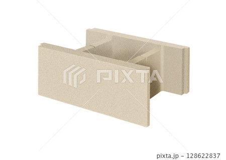 concrete formwork for the construction of the foundation. Architectural fasteners strengthening cement fencing isolated on white background 128622837