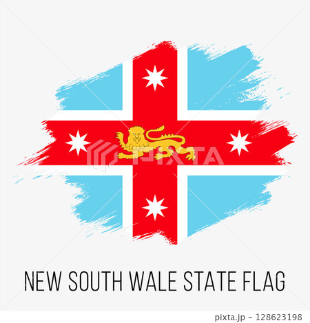 Australian State New South Wales Vector Flag Design Template. New South Wales Flag for Independence Day. Grunge New South Wales Flag 128623198