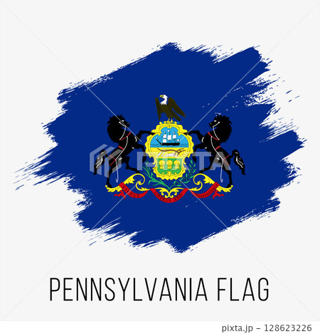 USA State Pennsylvania Vector Flag Design Template. Pennsylvania Flag for Independence Day. Grunge Pennsylvania Flag USA State Pennsylvania Vector Flag Design Template. Pennsylvania Flag for Independence Day. Grunge Pennsylvania Flag 128623226