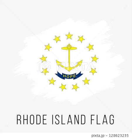 USA State Rhode Island Vector Flag Design Template. Rhode Island Flag for Independence Day. Grunge Rhode Island Flag 128623235