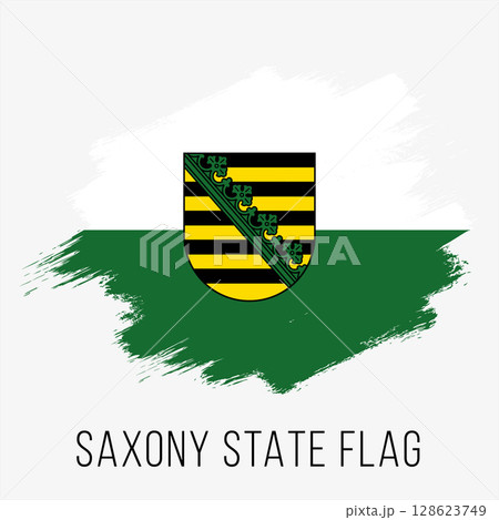 Germany State Saxony Vector Flag Design Template. Saxony Flag for Independence Day. Grunge Saxony Flag Germany State Saxony Vector Flag Design Template. Saxony Flag for Independence Day. Grunge Saxony Flag 128623749