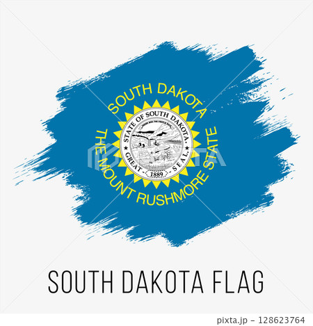 USA State South Dakota Vector Flag Design Template. South Dakota Flag for Independence Day. Grunge South Dakota Flag 128623764