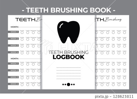 Printable Interior Pages KDP Teeth Brushing Blank Book Vector Design Template Printable Interior Pages KDP Teeth Brushing Blank Book Vector Design Template 128623811