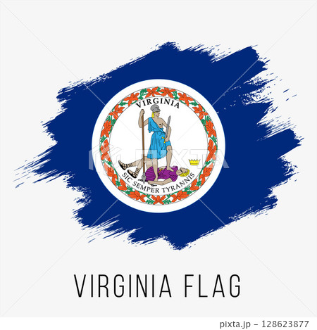USA State Virginia Vector Flag Design Template. Virginia Flag for Independence Day. Grunge Virginia Flag USA State Virginia Vector Flag Design Template. Virginia Flag for Independence Day. Grunge Virginia Flag 128623877