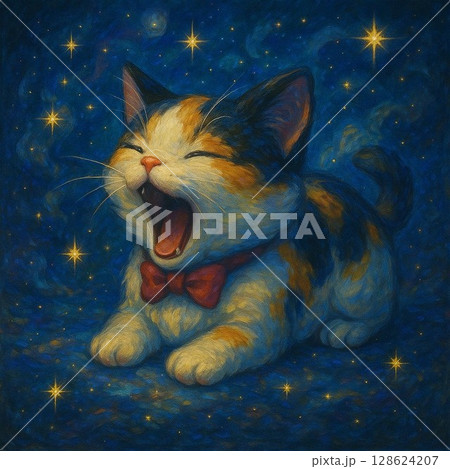 あくびをする猫 128624207