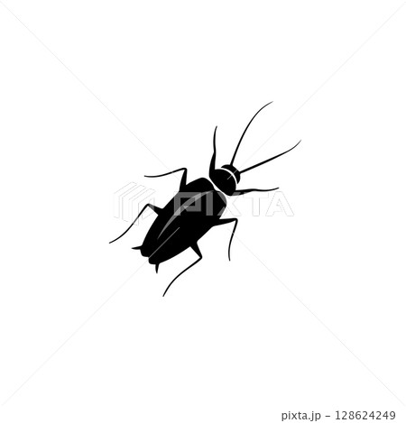 Black silhouette of a cockroach insect illustration 128624249