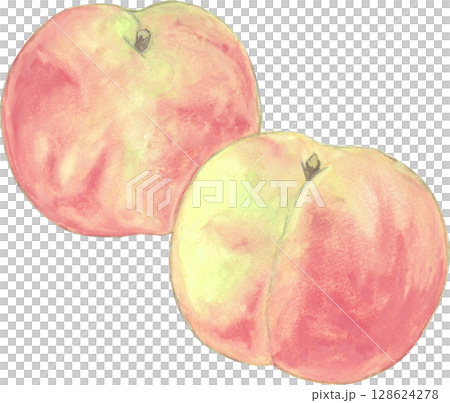 水彩畫的桃子 128624278