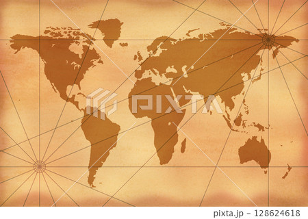 古い世界地図 古い世界地図 128624618