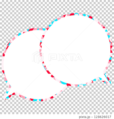 Stained glass style speech bubble, triangular pattern, overlapping conversation Stained glass style speech bubble, triangular pattern, overlapping conversation 128626017