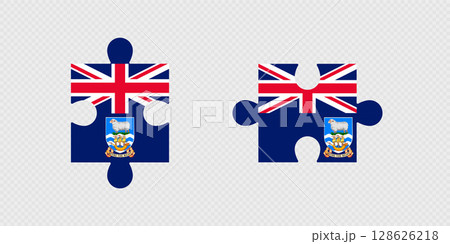 Puzzle Pieces with Falkland Islands Flag. Puzzle Pieces with Falkland Islands Flag. 128626218