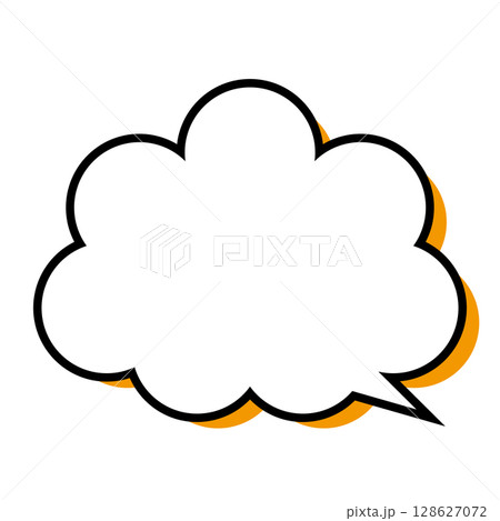 シンプルな吹き出しのイラスト もこもこ シンプルな吹き出しのイラスト もこもこ 128627072