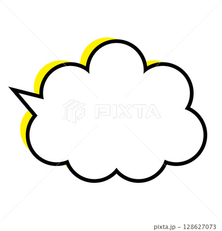シンプルな吹き出しのイラスト もこもこ シンプルな吹き出しのイラスト もこもこ 128627073