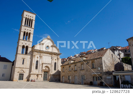 Saint Stephens Cathedral in Hvar town and island, Split Dalmatia County, Croatia 128627728