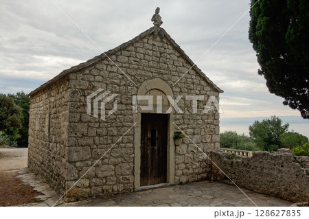 small old stone chapel at Marjan Forest Park in Split, Croatia small old stone chapel at Marjan Forest Park in Split, Croatia 128627835