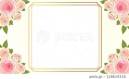 優雅でロマンティックなローズフレーム2 128628310