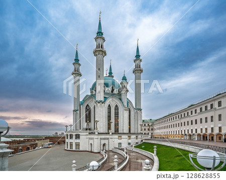 Kul Sharif mosque in Kazan Kremlin, Tatarstan, Russia. It is tourist attraction of Kazan. Kul Sharif mosque in Kazan Kremlin, Tatarstan, Russia. It is tourist attraction of Kazan. 128628855