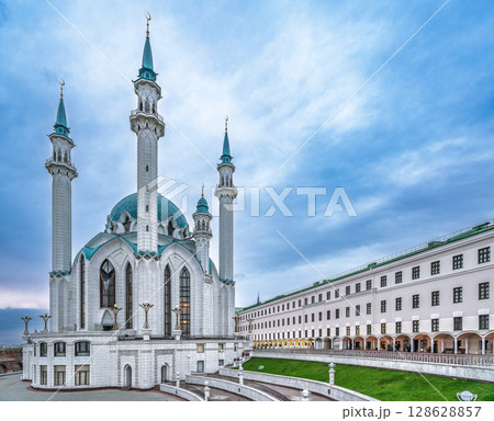 Kul Sharif mosque in Kazan Kremlin, Tatarstan, Russia. It is tourist attraction of Kazan. 128628857