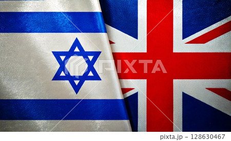 イギリスとイスラエルの国旗 128630467
