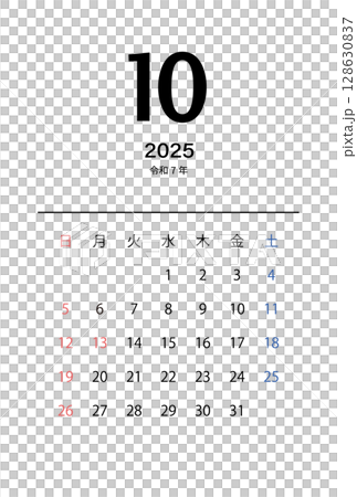 Calendar October 2025 Reiwa 7 Japanese simple vertical postcard size vector png Calendar October 2025 Reiwa 7 Japanese simple vertical postcard size vector png 128630837