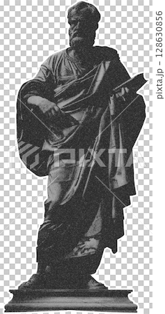 Black and white statue of man sticker admiral cut out 128630856