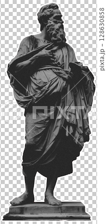 Black and white statue of man sticker admiral cut out 128630858