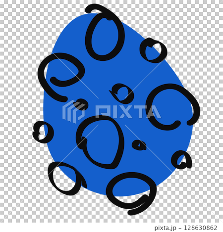 Abstract decorated cute cartoon Easter egg with waves Abstract decorated cute cartoon Easter egg with waves 128630862