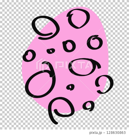 Abstract decorated cute cartoon Easter egg with waves Abstract decorated cute cartoon Easter egg with waves 128630863