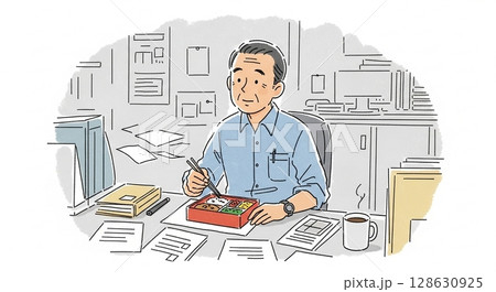 仕事の合間のランチ 128630925